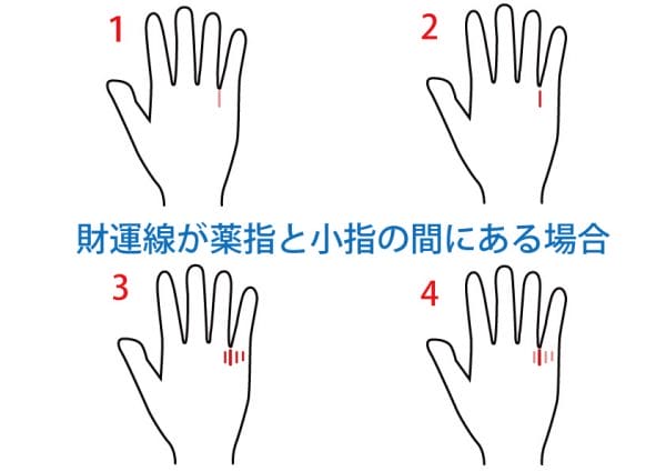 小指 販売 関節 線 4 本 手相